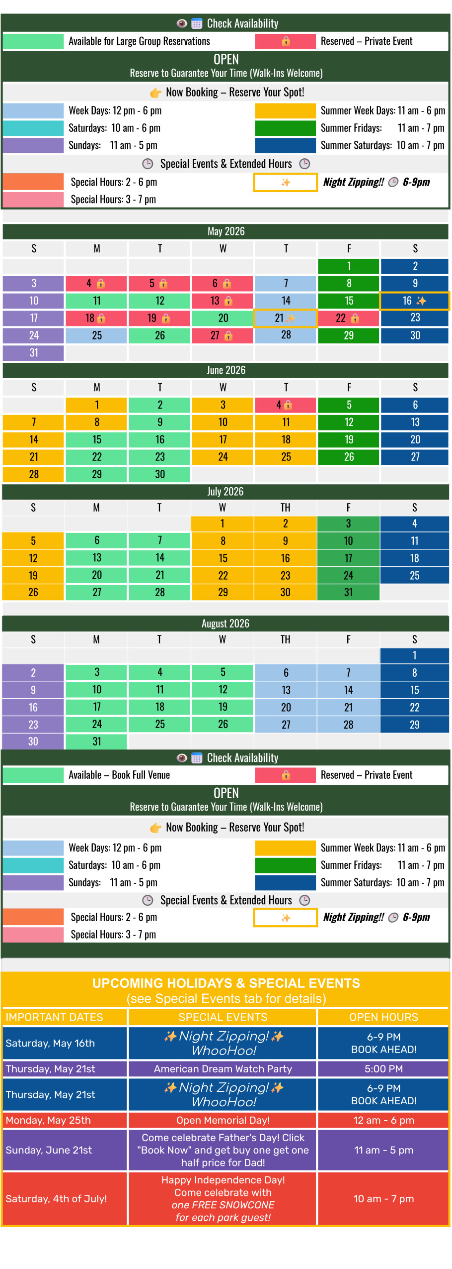 GAP Calendar May 16th 2026
